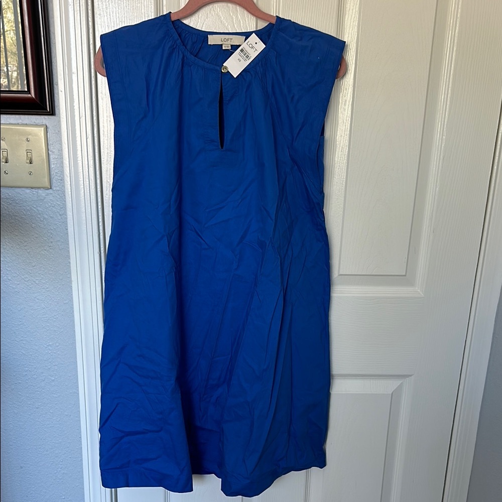 LOFT Blue Sleeveless Dress XS NWT